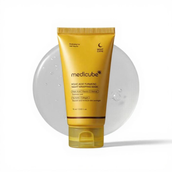 medicube Turmeric Overnight Wrapping Peel Off Mask - Nourishes dull, uneven skin with hydrolyzed collagen for glowing skin and improved elasticity. Korean skincare