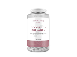 Myvitamins Coconut & Collagen Capsules – Hydrolysed Collagen, Coconut Oil & Vitamin C – Supports Skin Health, Glow & Elasticity – 60 Capsules
