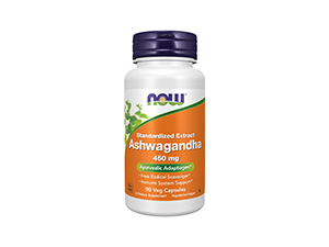 NOW Supplements, Ashwagandha (Withania somnifera) 450 mg (Standardized Extract), 90 Veg Capsules