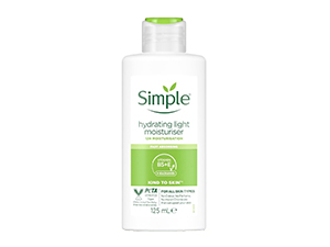 Simple Kind to Skin Hydrating Light Moisturiser UK’s #1 facial skin care brand* for 12-hour moisturisation 125 ml